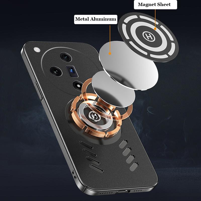 For Oppo Find X7 X3 X6 X5 Pro Ultra Rock Sand Ice Magnetic Heat Dissipation Matte Anti-fingerprint PC Case Breathable Cooling Cover Shell