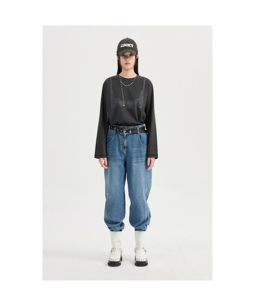 LUCKY CHOUETTE Waist Banding Denim Pants (Blue)_Lfpds25290Bux