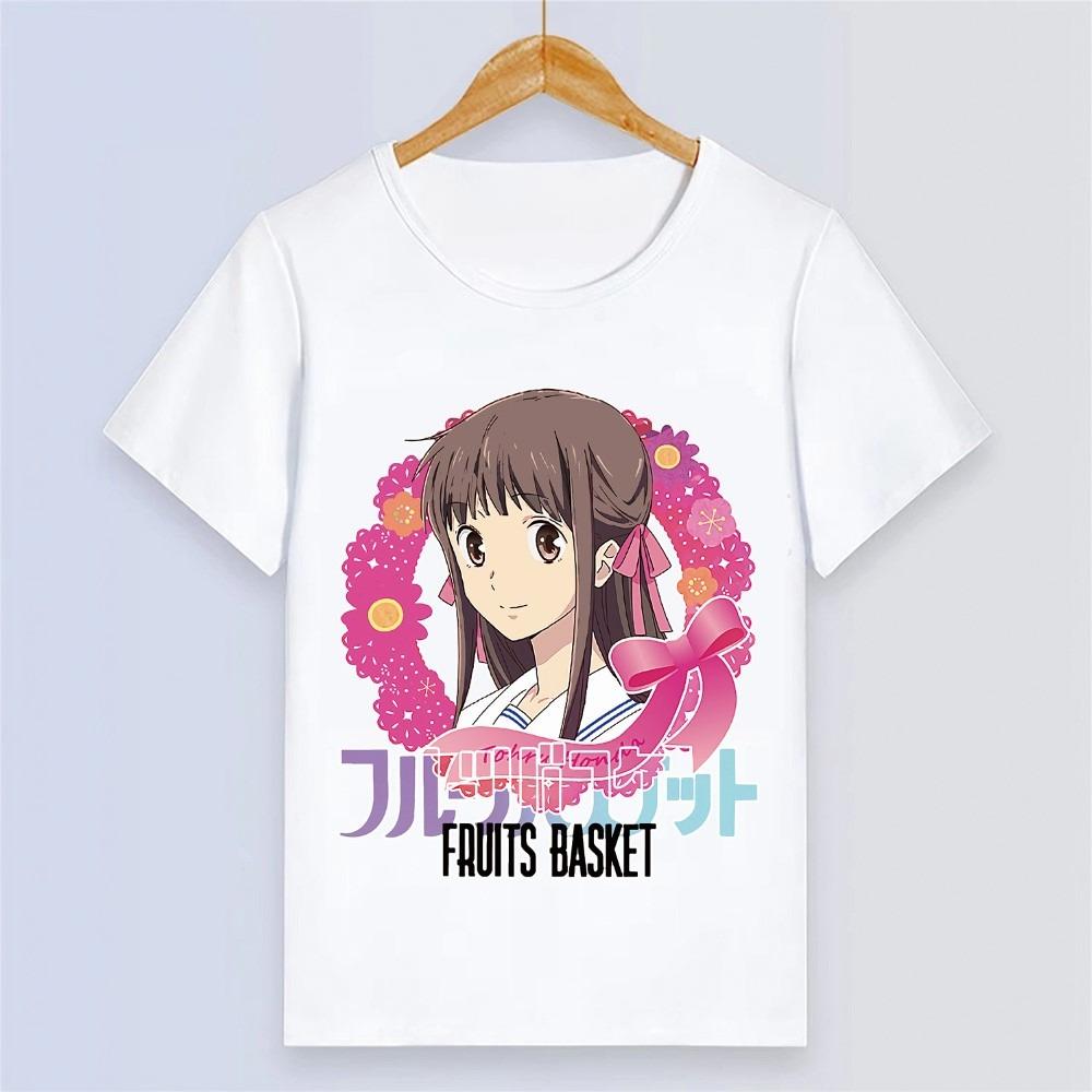 Fruits Basket Shirt Vintage Washed Unisex Oversized Anime Streetwear Soft Cotton Short Sleeve Tee Gift Clothing Tops Hot Sale