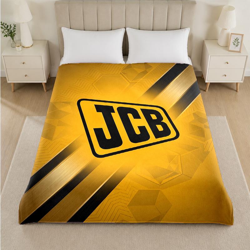 JCB Print Flannel Blanket Cozy Lightweight Plush Throw Blanket For Bed Sofa Household Use