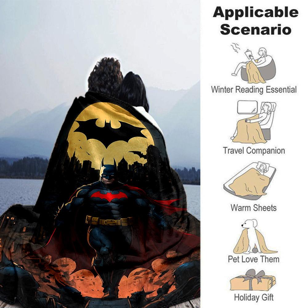 1pc Batman, Gotham Flannel Blanket Soft Warm Throw for Home, Office, Travel, All-Season Cozy Bedding GiftL1094