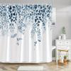 Elegant Blue & White Wisteria Shower Curtain - Watercolor Design,Delicate Leaves, Stylish Bathroom Decor, All-Season