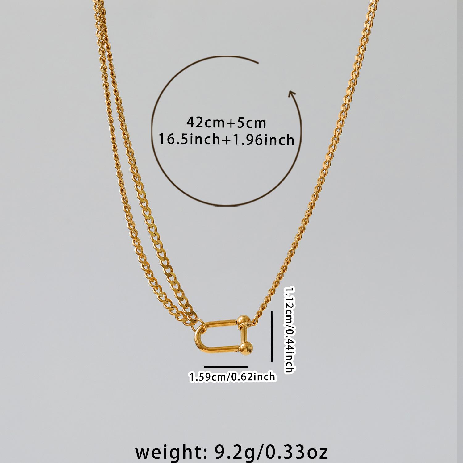 

Винтажное ожерелье-подкова для женщин – Европейская и американская универсальная цепочка для ключицы золотого цвета. Furnace Gold