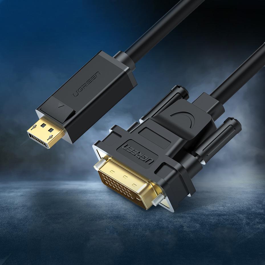 Ugreen 2m DisplayPort To DVI Cable (Black) DP103 - Enhanced Monitor and Display Connectivity