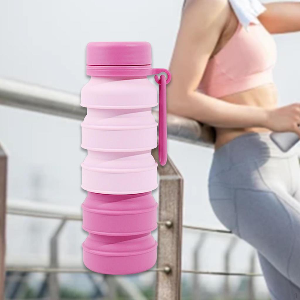 Foldable Water Bottle Drinking Cup Portable Leakproof Waterproof 510ml Sports for Outdoor,