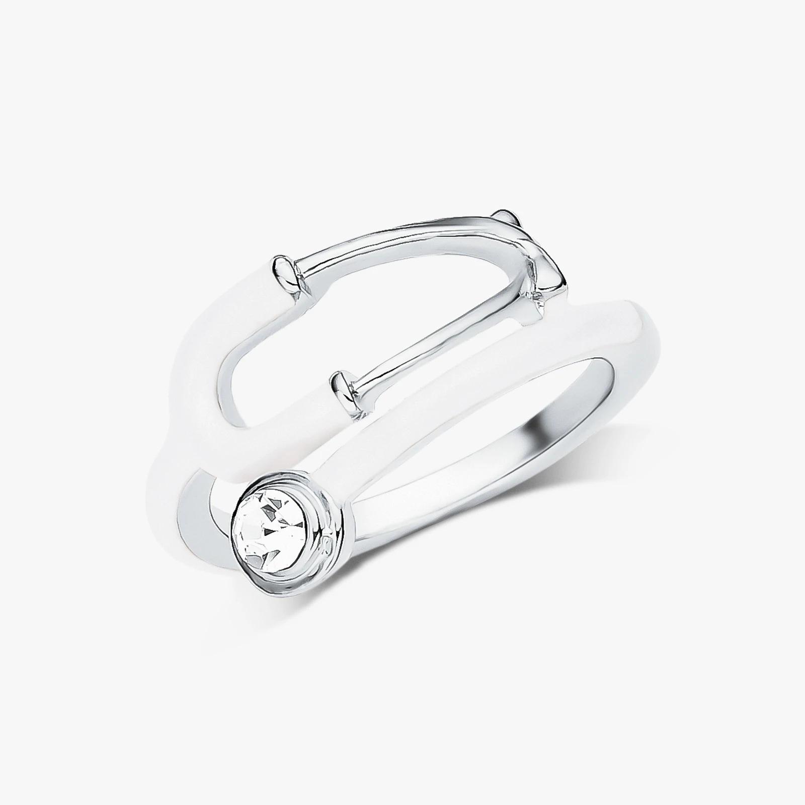 

Nurses Doctor Stethoscope Ring Crystal Stethoscope Enamel Rings Women s Jewelry Graduation Birthday Gift срібний