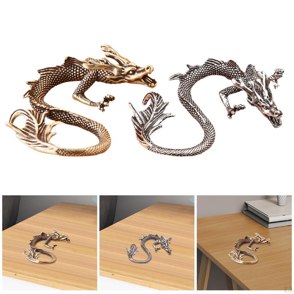 Chinese Dragon Statue Made of Metal, Miniature Figurine, Pet for Wardrobe Or Bedroom.