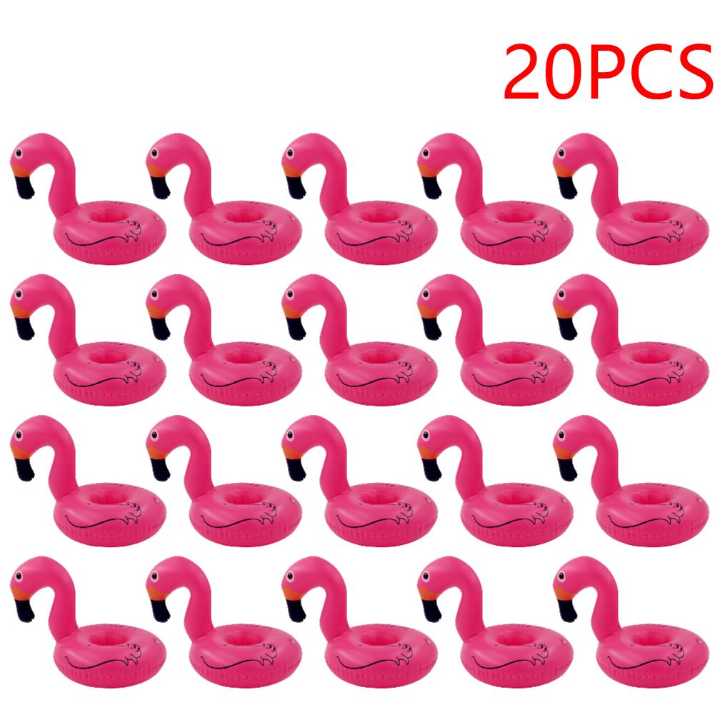 5-20PCS Swan Beverage Glass Holder PVC Cartoon Swan Cup Cushion Portable Water Inflatable Coasters for Holiday Birthday Party