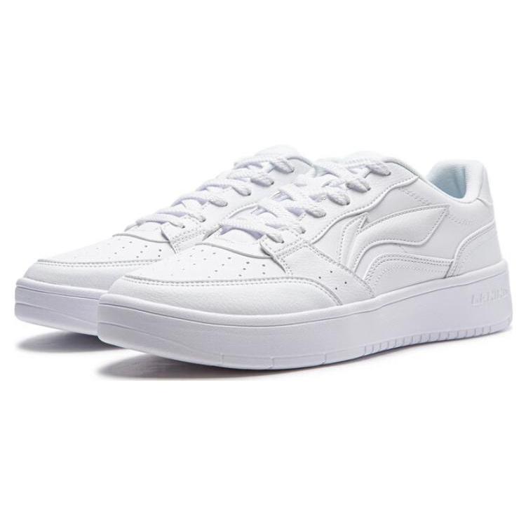 Li Ning Sycee Slip Resistant Cushioning Abrasion Resistant Height Increasing Low Top Skateboard Shoes Men's White AGCT339-6