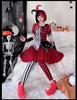 JUNDOMECY Clown Cosplay Magician Costume for Adult Cute and Funny Clown Plus Red and Black Clown Costume for School Cultural and Stage Performances