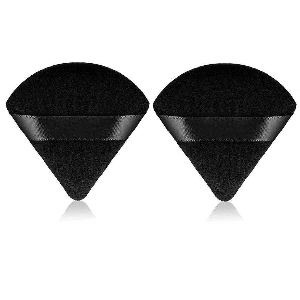 2/6Pcs Triangle Velvet Powder Puff Pizza Flours Mini Face Makeup sponge Cosmetics Washable Lightweight Makeup Tool