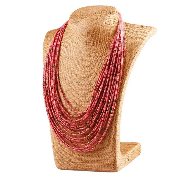 African Acrylic Beads Jewelry  Bohemia Necklaces Women Fashion Statement Multilayer Necklace
