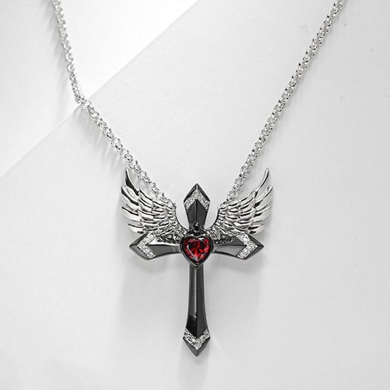 Angel Wings Pendant Necklace Cross Jewelry Accessories Anniversary Party Banquet Gifts