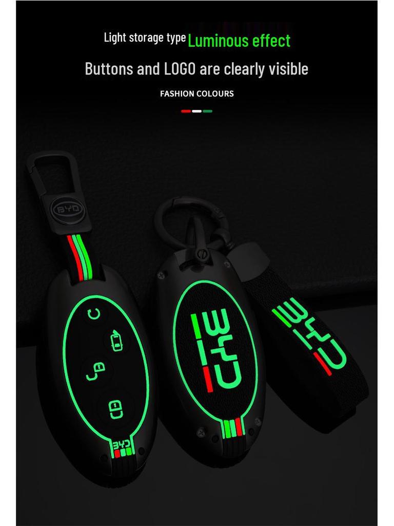 BYD Car Key Cover Buckle for Song MAX, Qin 80, S7 - Metal Protective Shell