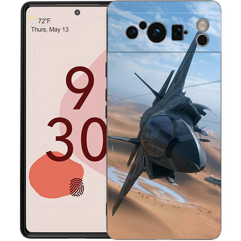 Fighter Planes Phone Case For Google Pixel 8 7 6 Pro 8A 6A 7A 5G Soft Silicone Shockproof TPU Black Cover Fundas