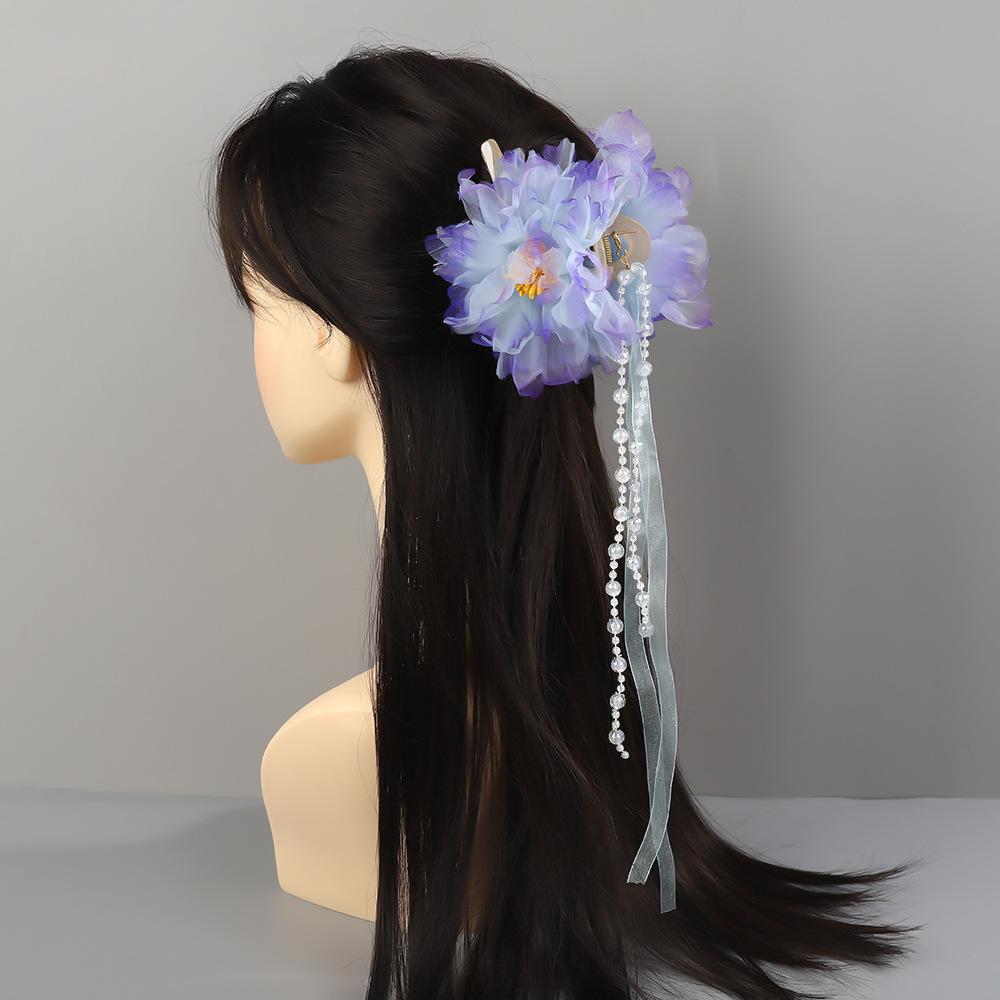 Flower Hair Clips Forks Chinese Hanfu Hair Accessories for Women Hairpin Fork Handmade Vintage Wedding Hair Jewelry Retro Crowns for Girl and Women