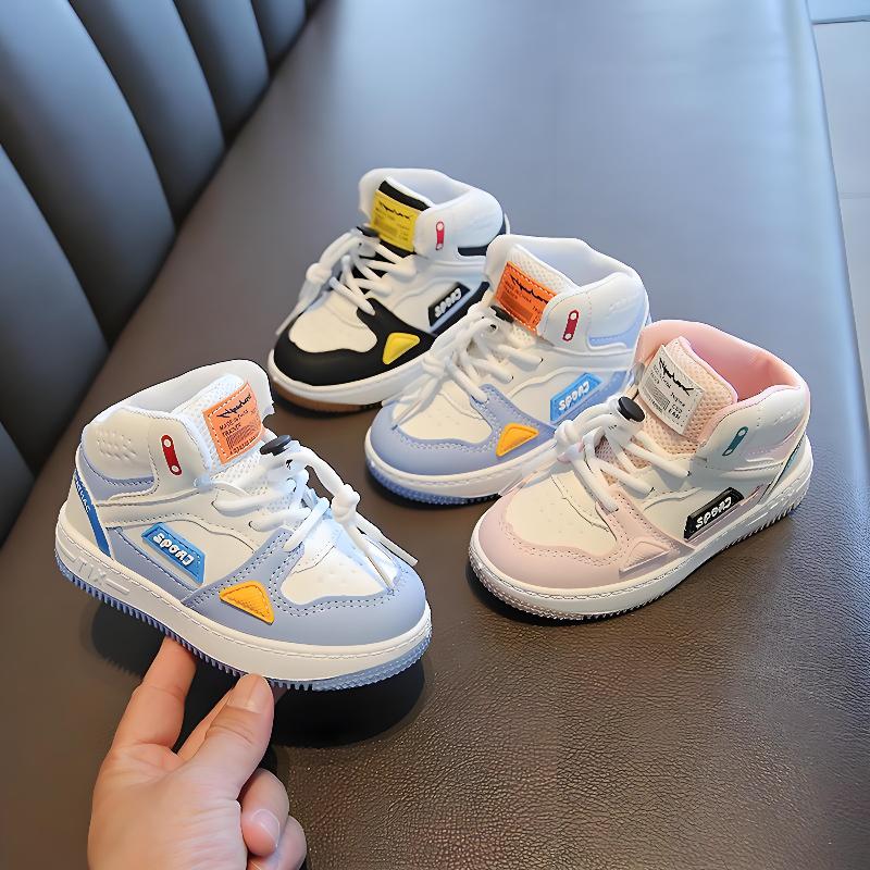 Children's sports shoes, casual sneakers, high-top basketball shoes, soft-soled baby shoes