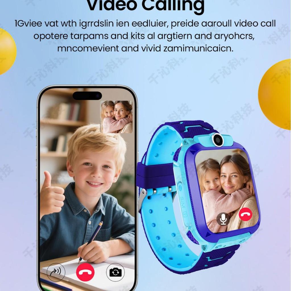 4G Waterproof Q12 Kids' Smartwatch with English & Multi-language Video Positioning