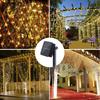 Remote-Control Solar Fairy String Lights, Waterproof, Dark Green Wire, Flashing Mode, for Christmas, Courtyard, Starry Sky, and Camping Décor.
