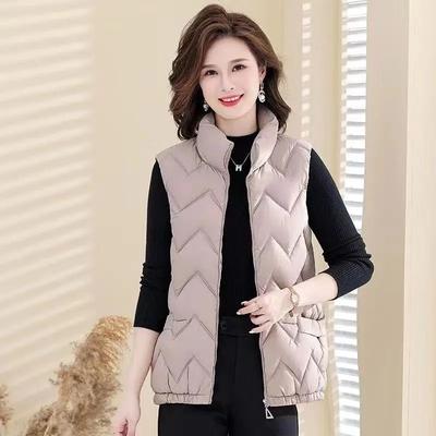 High-quality Down Cotton Vest Women's Autumn and Winter Warm Stand-up Collar Sleeveless Vest Fashion Outer Vest Jacket