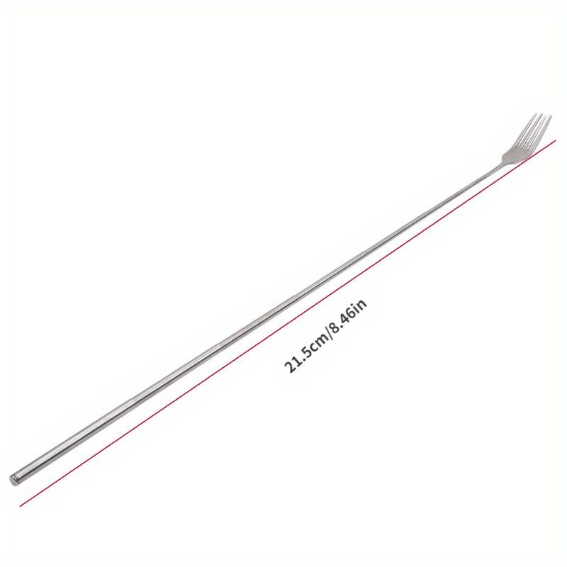 Retro Fork BBQ Telescopic Extendable Dinner Fruit Dessert Long Handle Fork Stainless Steel Cutlery Fork Tableware