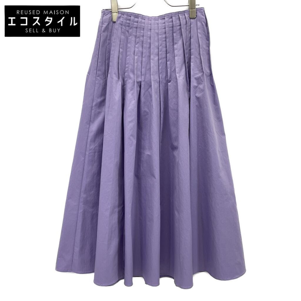 Rosy Monster Light purple polyester gathered pleated flared long skirt skirt S Light purpleUsed