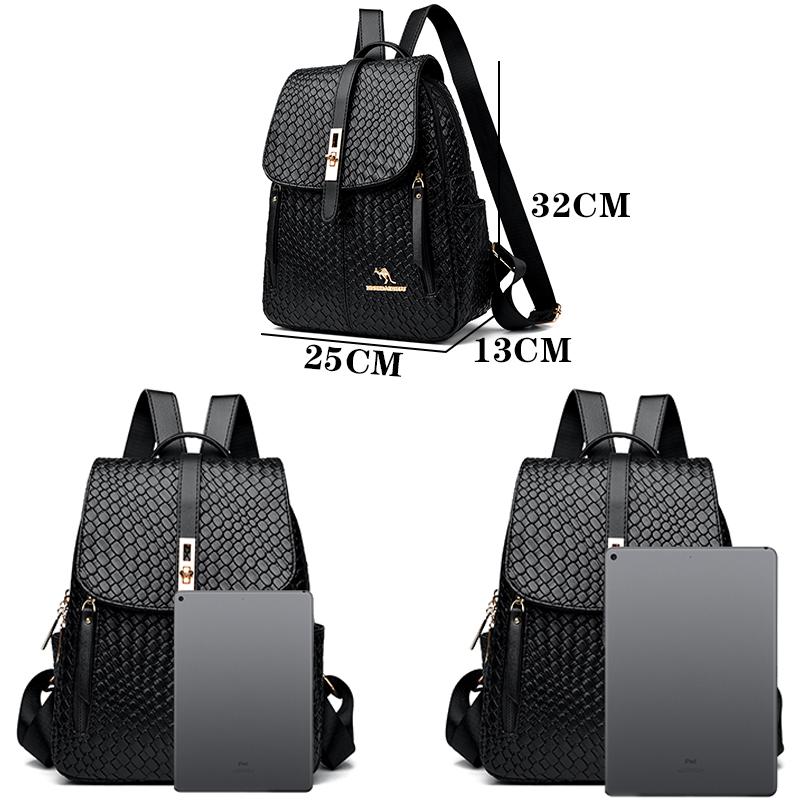 Zaini in pelle di lusso da donna per ragazze Sac A Dos Zaino casual da giorno Zaino vintage nero Borse scolastiche per ragazze Zaino Mochila