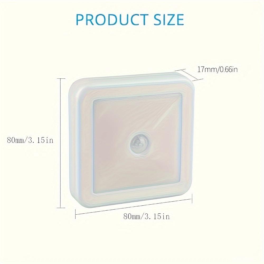 Inteligentne nocne światło LED z czujnikiem ruchu - Zasilane bateryjnie, Ciepłe białe światło, Do montażu na ścianie wewnątrz, do sypialni, korytarza