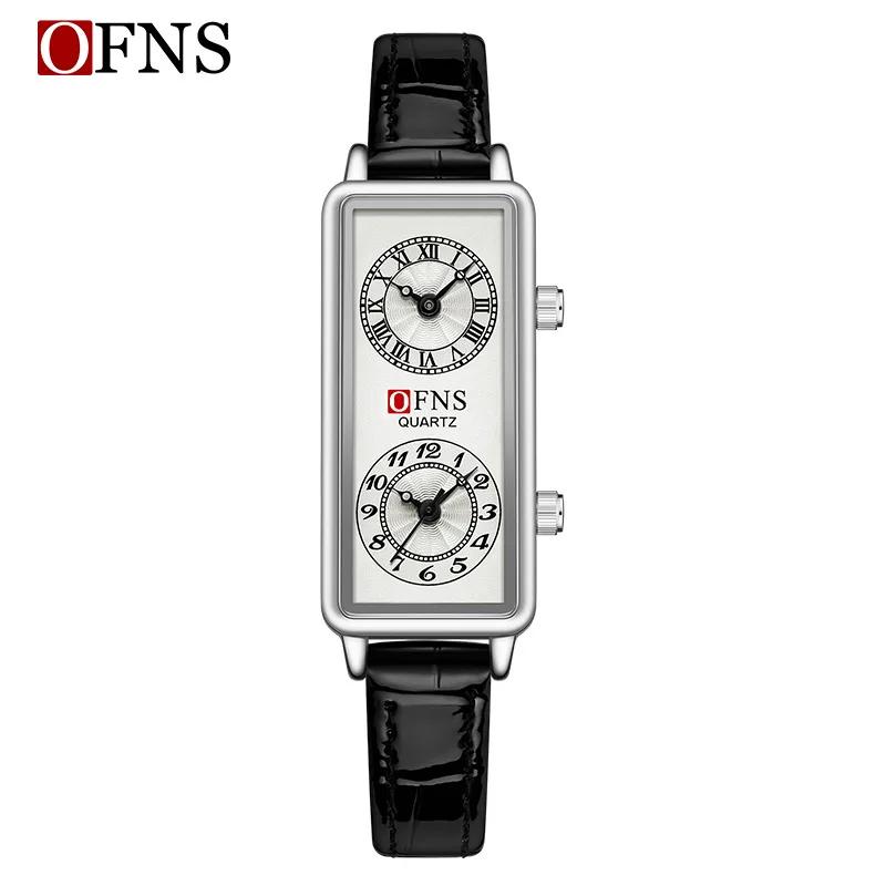

Женские кварцевые часы класса люкс Dual Time 2 Movement циферблат часы из нержавеющей стали Reloj прямоугольные часы женские золотые серебряные наручные часы