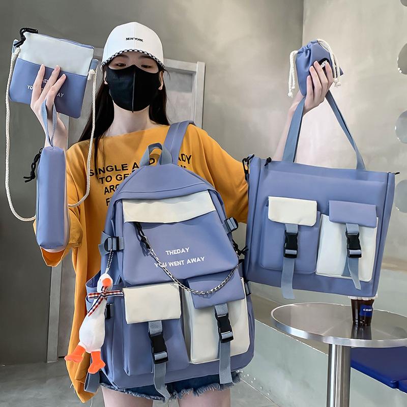 Male Middle School Students  Female Junior High School Students  Primary School Students  Contrasting Color Large Capacity Backpack