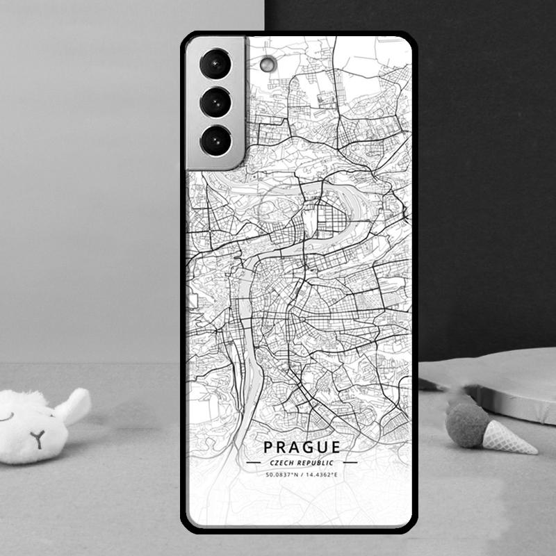 London Country Sketch City Map Phone Case For Samsung Galaxy S25 Ultra S24 S23 Ultra S9 S10 S20 S21 S22 Plus S24 FE Cover