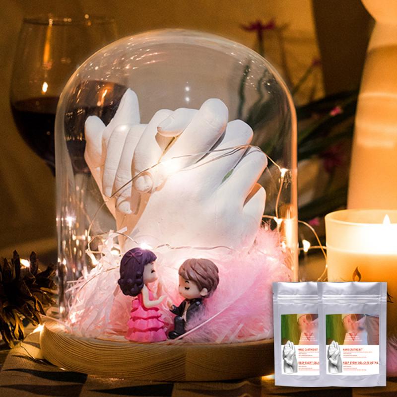 3D Hands Mold Statuette Hand Foot Print Model Baby Plaster Mold Souvenir Wedding Friends Anniversary Gifts Couples Hand Mold Kit