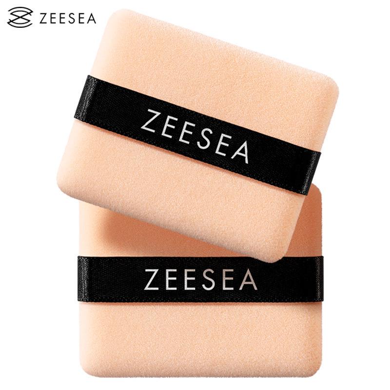 ZEESEA Dual-Sided Flocked Powder Puff for Loose, Pressed, Contour, and Setting Powders. Pack of 2
