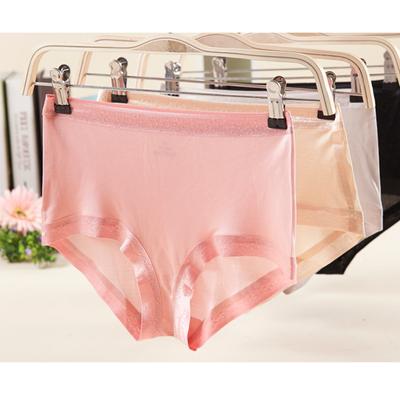 1 Pc Low Waist Sexy Lace Triangle Briefs Silky Smooth and High Elasticity Silk Home Underwear Briefs