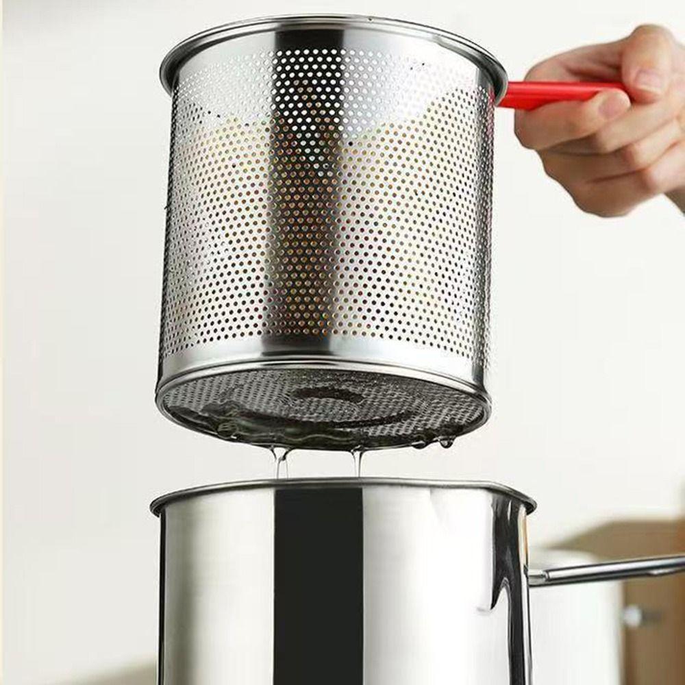 Stainless Steel Deep Frying Pot Detachable Handle Milk Warmer Pot Tempura Fryer Pan  French Fries