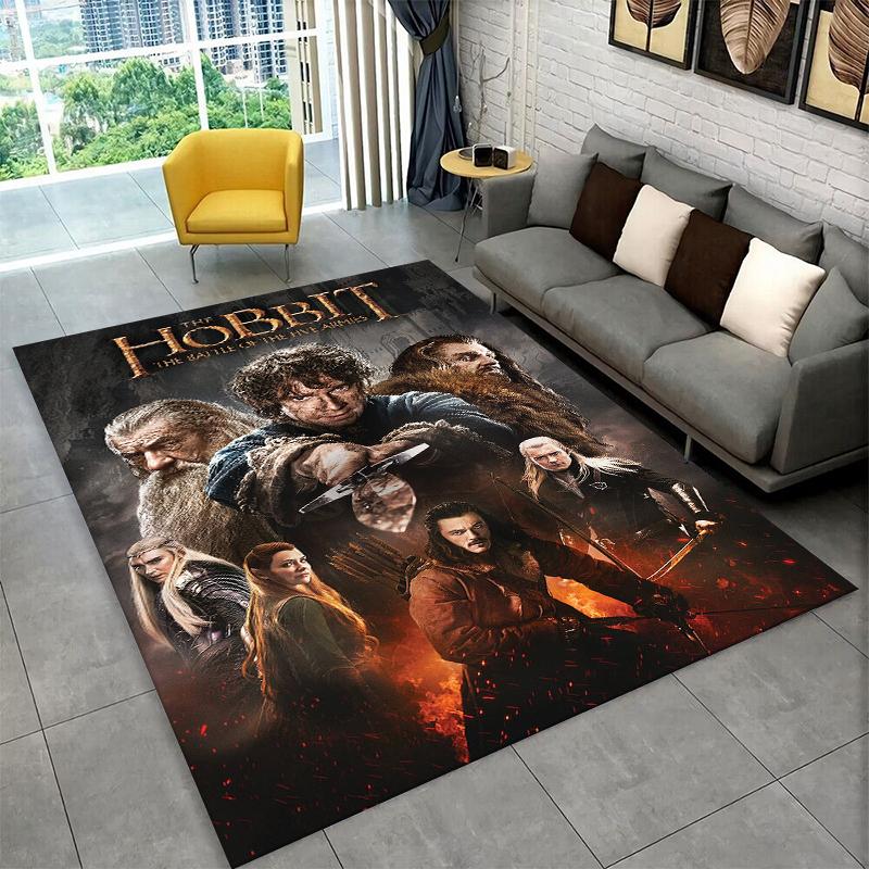 

Classic L-Lord of The Rings H-Hobbit Carpet Rug for Bedroom Living Room Sofa Playroom Doormat Home Decor,Kid Area Rug Non-slip 40x60cm