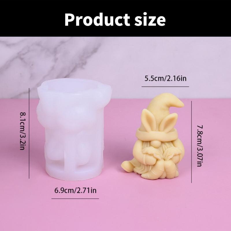 3D Easters Gnomes Candle Molds Casting Molds Christmas Silicone Mould Ornament Candle Making Molds Epoxy Resin Molds