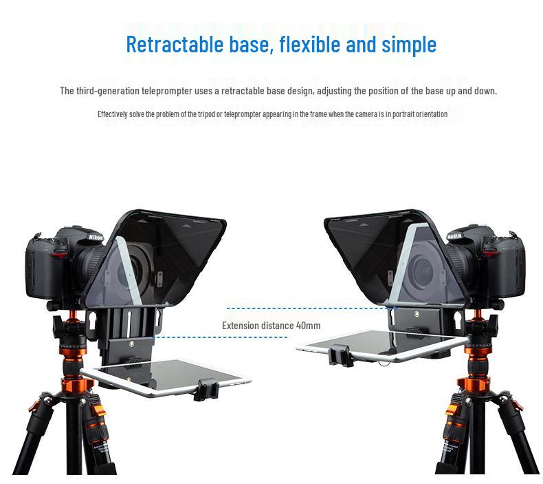 Bestview T2/T3 Dual Teleprompter for Phones/Tablets - Ideal for Live Broadcasts, Interviews, and Subtitles.