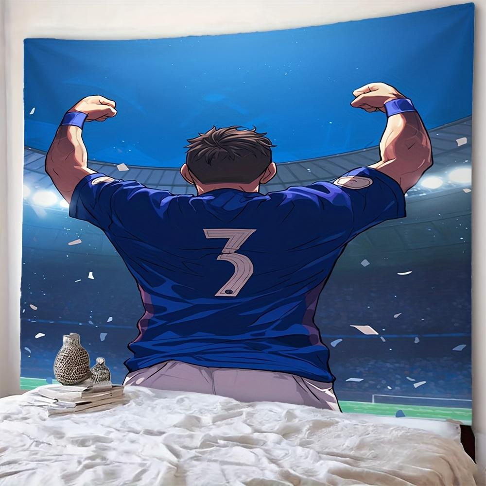 athlete raises both arms high Digital printing polyester wall tapestry suitable for use living rooms bedrooms offices bars party