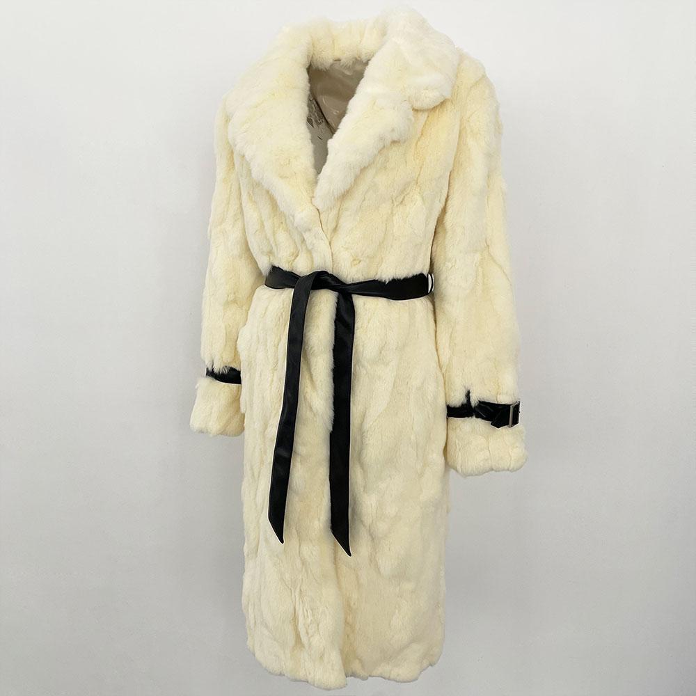 OFTBUY 2024 Winter Warm Plush Fur Top Women Jacket Long Real Fur Natural Rabbit Fur Coat Fashion New Style Can Be Customized