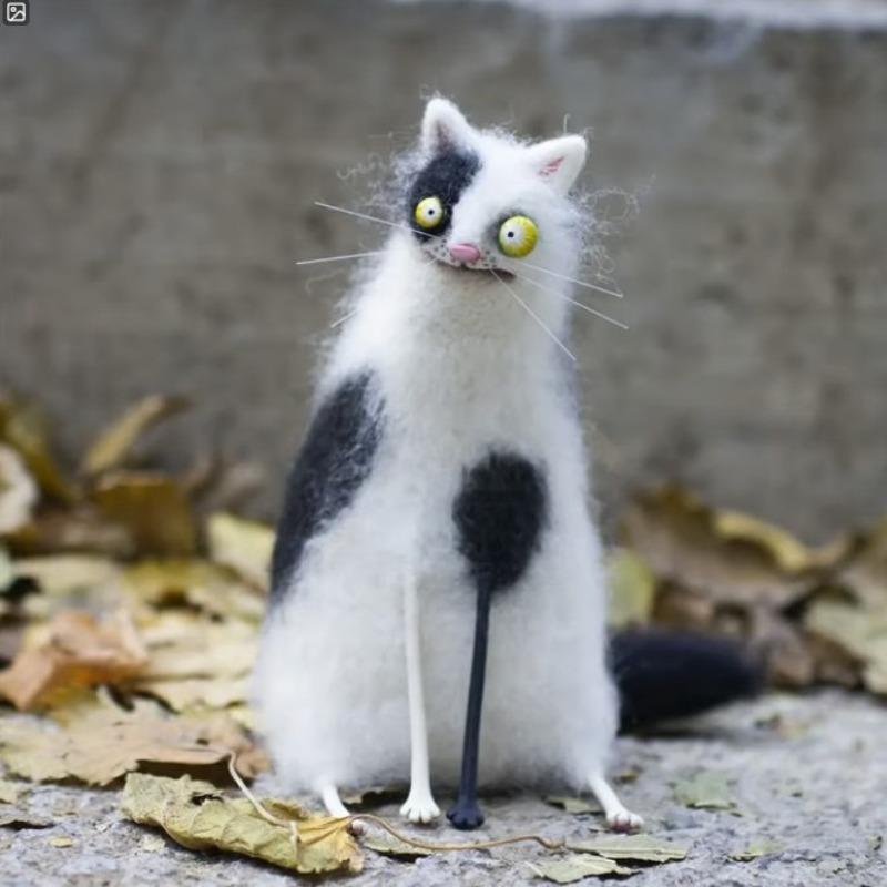 1 шт. Плюшевая игрушка ручной работы из шерстяного войлока с большими глазами, страшная, странная, праздничный подарок