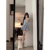 Seaside Photo Beautiful Dress Women's Summer Beautiful Unique Waist Slim Bow Suspender Skirt A Word Short Skirt