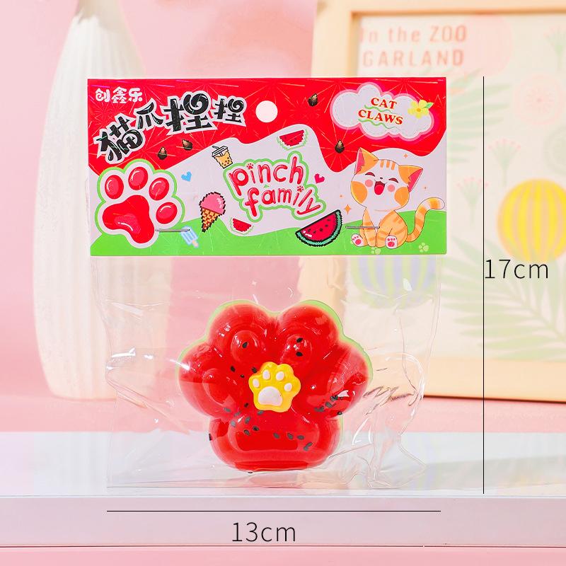 Cartoon Novelty Cat Paw Squeeze Toy Cute Funny Soft Slow Rebound Stress Relief Toys Creative Watermelon Decompression Toys Gifts