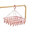 Foldable Drip Hanger with 32 Clips - Plastic Hanging Drying Rack for Clothes Underwear Socks