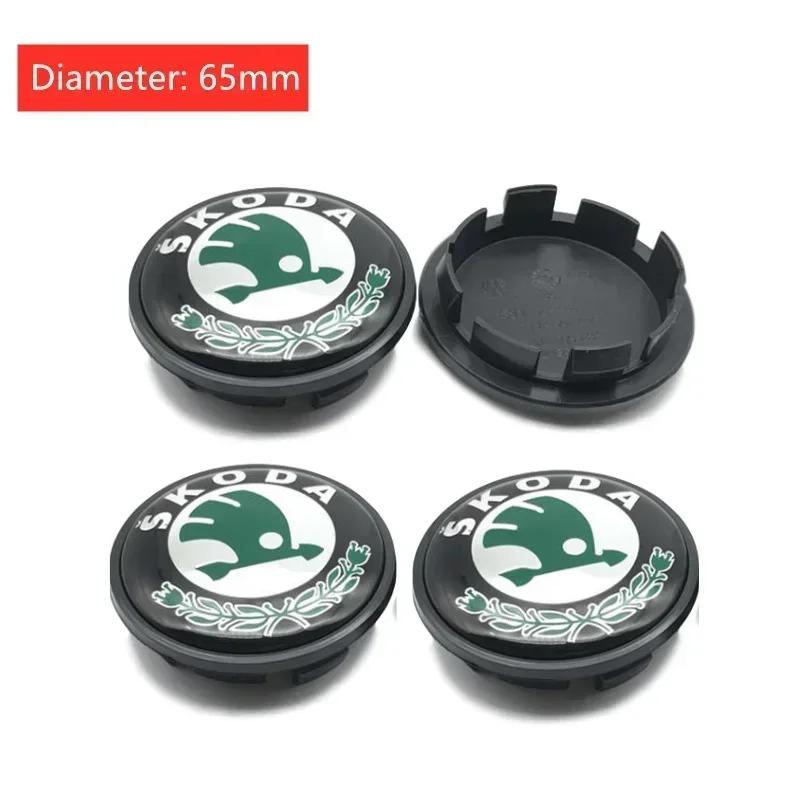 2025 Horké pro Škoda 56/60/65mm Středové krytky kol auta Logo Rapid Kodiaq Fabia Karoq Laura Superb VRS Yeti Octavia Scala Pneumatika D