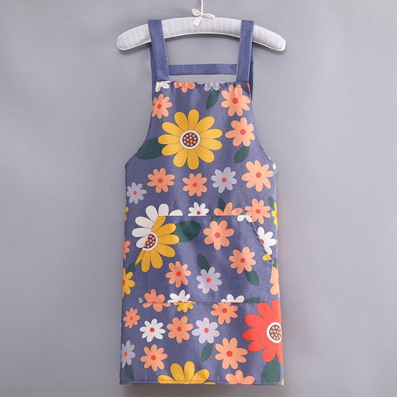 Breathable Bamboo Cotton Canvas Apron - Unisex, Oil-Proof & Wear-Resistant for Cooking and Work
