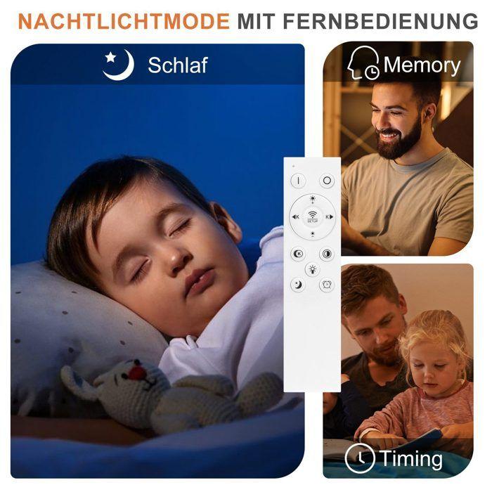 Plafonnier LED - NETTLIFE - Panneau 48W Plat - Dimmable télécommande - Blanc chaud 3000K - Métal noir 57cm