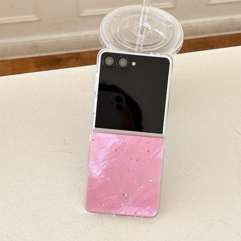 Per Samsung Zflip 6 Flip Schermo Pieghevole Zflip 7 Custodia per Telefono Colore Solido Glitter W24flip Semplice Anti Caduta