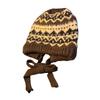 Ethnic Pattern Ear Flap Hat Knitted Beanies for Daily Wear Adult Unisex Acrylic Skull Hat for Outdoor Cycling Walking