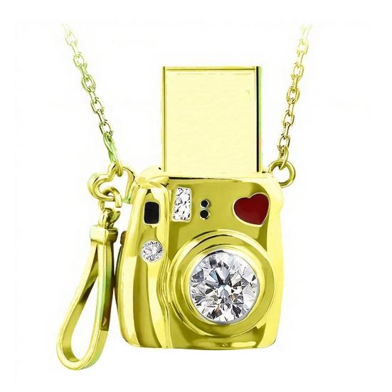 Mini Kamera Kolyeli Kolye Kişiye Özel Fotoğraflı Kolye Anı Takısı Kadınlar Kız Arkadaş Eş Fotoğrafçılık Severler İçin Hediyeler
